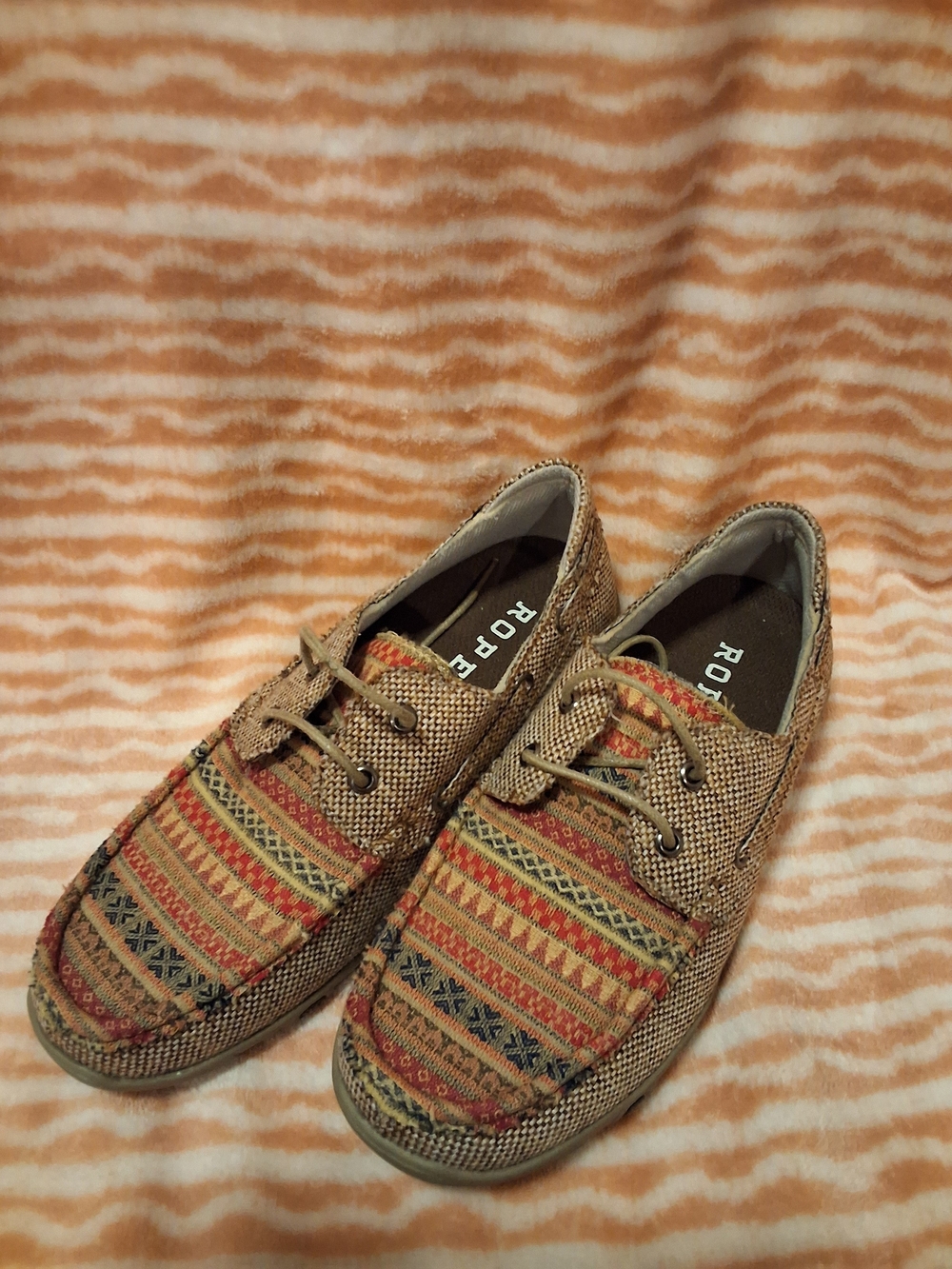 Roper's Womens Casual Lace-Up Shoes in Tan Multi